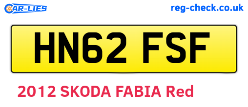 HN62FSF are the vehicle registration plates.