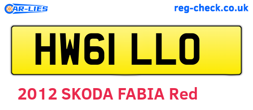 HW61LLO are the vehicle registration plates.
