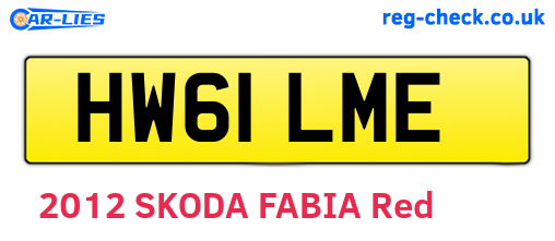 HW61LME are the vehicle registration plates.