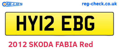 HY12EBG are the vehicle registration plates.