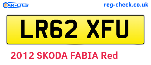 LR62XFU are the vehicle registration plates.