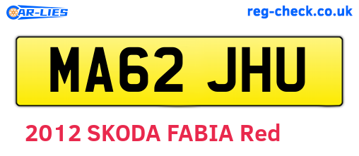 MA62JHU are the vehicle registration plates.