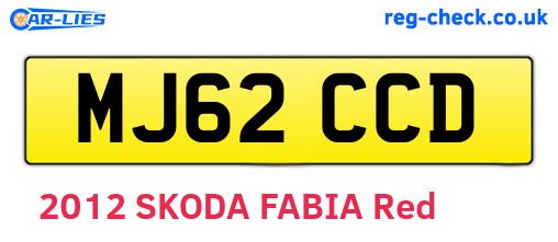 MJ62CCD are the vehicle registration plates.