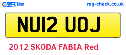 NU12UOJ are the vehicle registration plates.