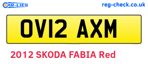 OV12AXM are the vehicle registration plates.