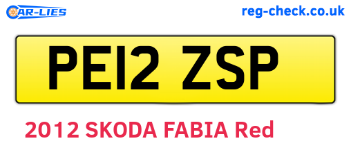 PE12ZSP are the vehicle registration plates.