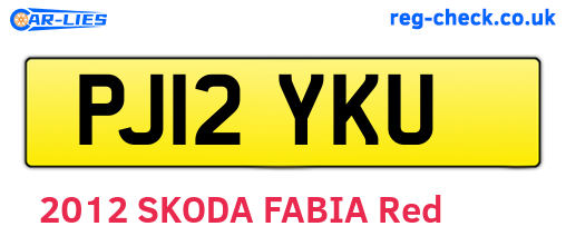 PJ12YKU are the vehicle registration plates.