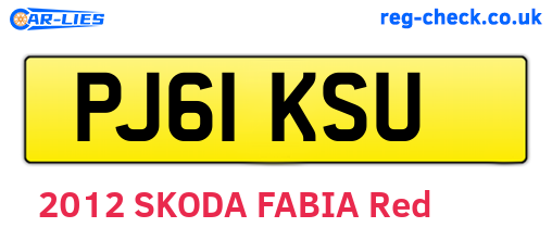 PJ61KSU are the vehicle registration plates.