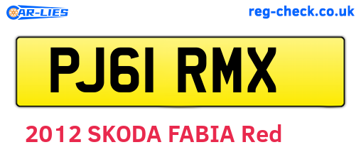 PJ61RMX are the vehicle registration plates.