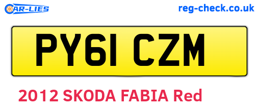 PY61CZM are the vehicle registration plates.