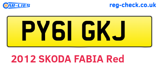 PY61GKJ are the vehicle registration plates.