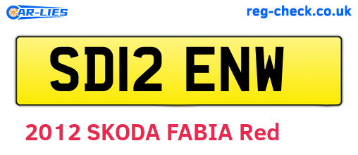 SD12ENW are the vehicle registration plates.