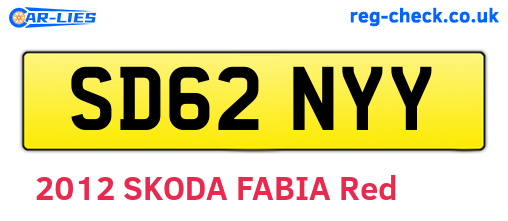 SD62NYY are the vehicle registration plates.