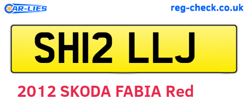 SH12LLJ are the vehicle registration plates.