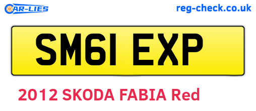 SM61EXP are the vehicle registration plates.