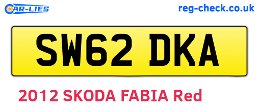 SW62DKA are the vehicle registration plates.