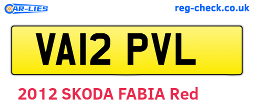 VA12PVL are the vehicle registration plates.