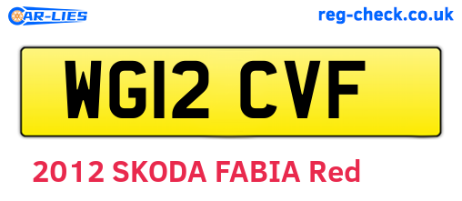 WG12CVF are the vehicle registration plates.