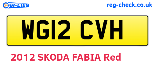 WG12CVH are the vehicle registration plates.
