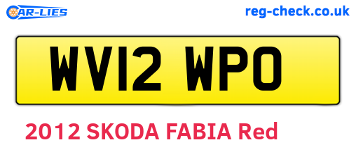 WV12WPO are the vehicle registration plates.