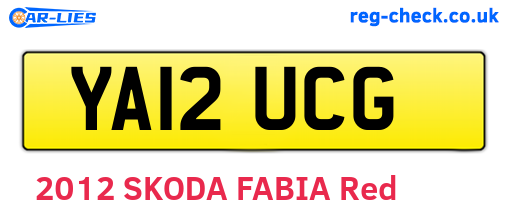 YA12UCG are the vehicle registration plates.