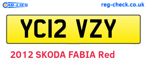 YC12VZY are the vehicle registration plates.