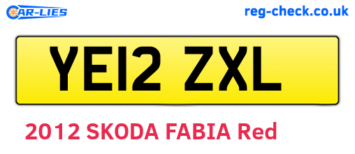 YE12ZXL are the vehicle registration plates.
