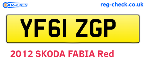 YF61ZGP are the vehicle registration plates.