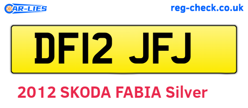 DF12JFJ are the vehicle registration plates.