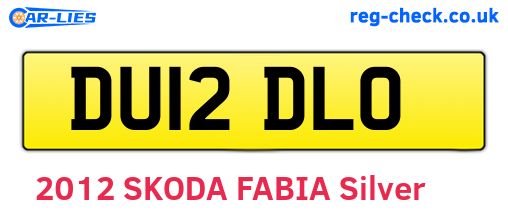 DU12DLO are the vehicle registration plates.