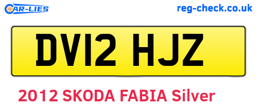 DV12HJZ are the vehicle registration plates.