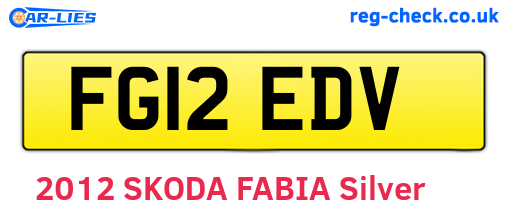 FG12EDV are the vehicle registration plates.