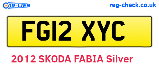 FG12XYC are the vehicle registration plates.