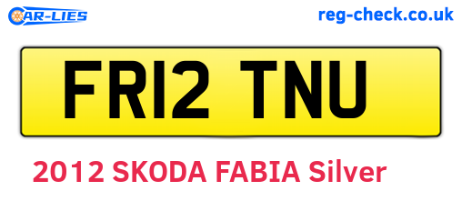 FR12TNU are the vehicle registration plates.