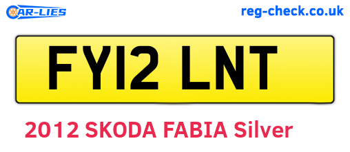 FY12LNT are the vehicle registration plates.
