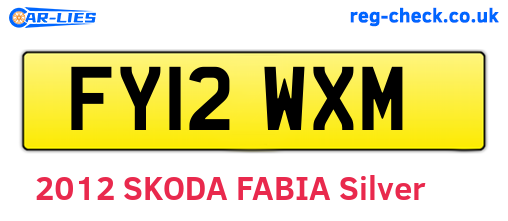 FY12WXM are the vehicle registration plates.