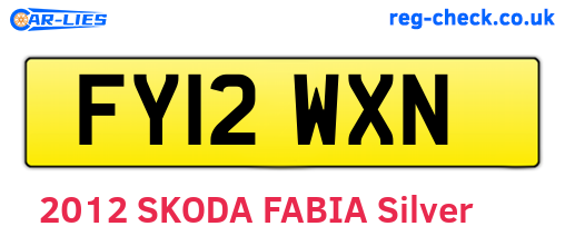FY12WXN are the vehicle registration plates.