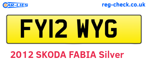 FY12WYG are the vehicle registration plates.