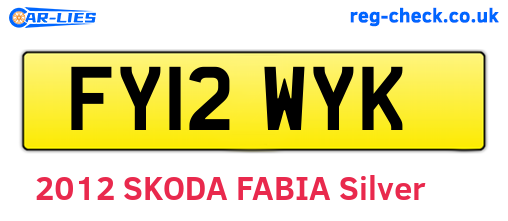 FY12WYK are the vehicle registration plates.