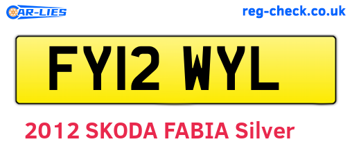 FY12WYL are the vehicle registration plates.
