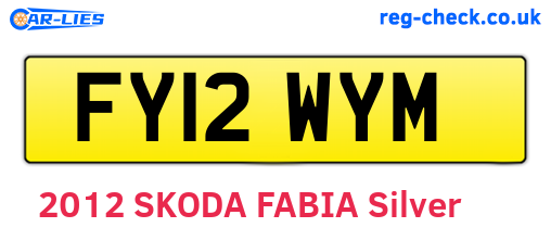FY12WYM are the vehicle registration plates.