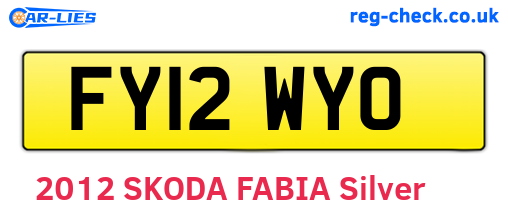 FY12WYO are the vehicle registration plates.