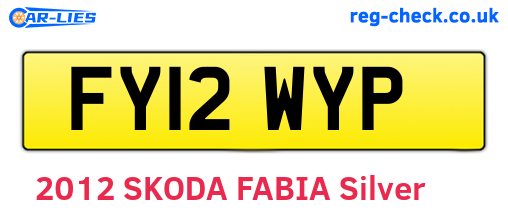 FY12WYP are the vehicle registration plates.