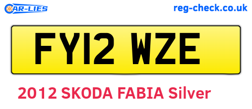 FY12WZE are the vehicle registration plates.