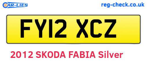 FY12XCZ are the vehicle registration plates.