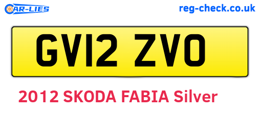 GV12ZVO are the vehicle registration plates.