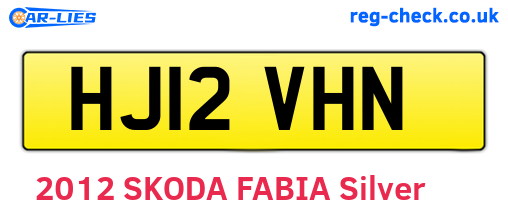 HJ12VHN are the vehicle registration plates.