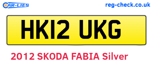HK12UKG are the vehicle registration plates.
