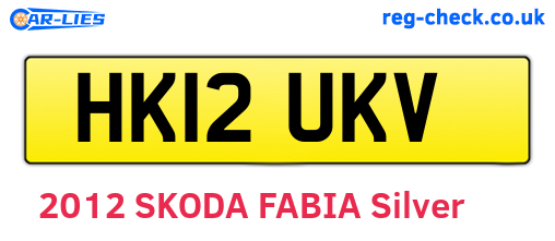 HK12UKV are the vehicle registration plates.