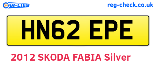 HN62EPE are the vehicle registration plates.